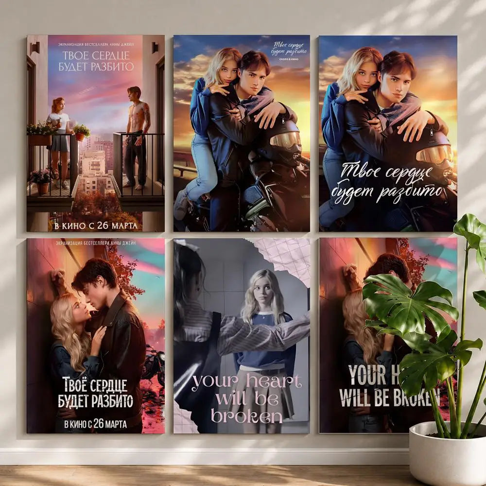 Your Heart Will Be Broken Movie Poster | HD Self-Adhesive Wall Art Movie Wall Poster Peaceful Pleasures Health and Wellness