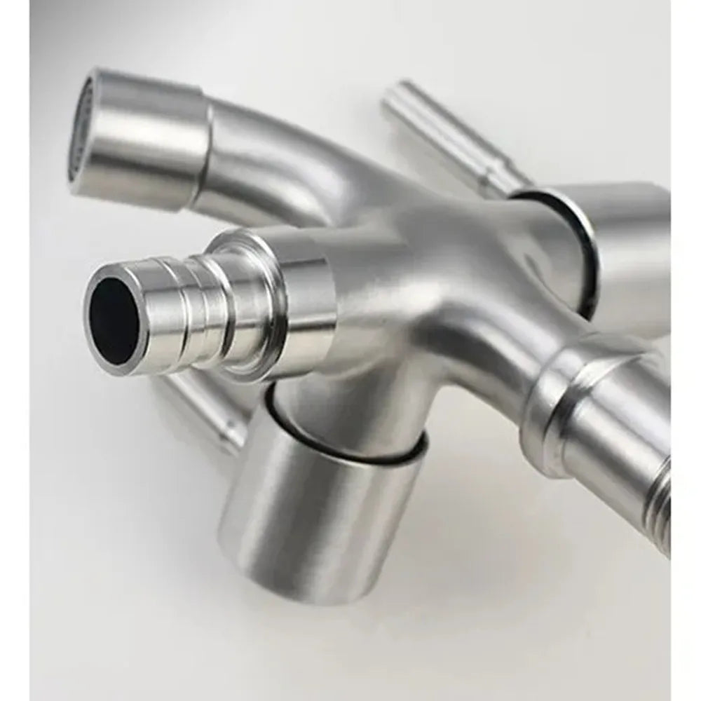 304 Stainless Steel Dual-Outlet Washing Machine Faucet