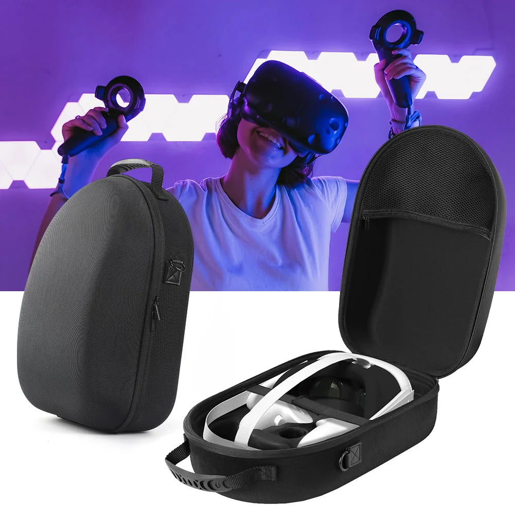 For Meta Quest 3 VR Glasses Storage Bag EVA Hard Shell Travel Carrying Case With Shoulder Strap for Meta Quest 3 VR Accessories Peaceful Pleasures Health and Wellness