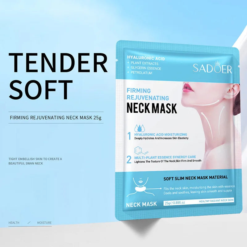SADOER Hyaluronic Acid Neck Mask – Collagen Firming 10 Pcs