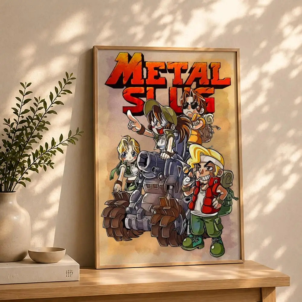 Game M-Metal SlugS Poster HD Self Adhesive Waterproof Wall Art Ideal for Home Office Dorm Bedroom Great Gift Peaceful Pleasures Health and Wellness White3 30X40cmNoframe