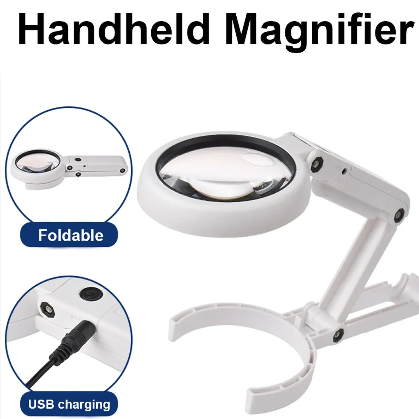 LED Handheld Magnifying Glass with Light – Foldable Loupe Peaceful Pleasures Health and Wellness