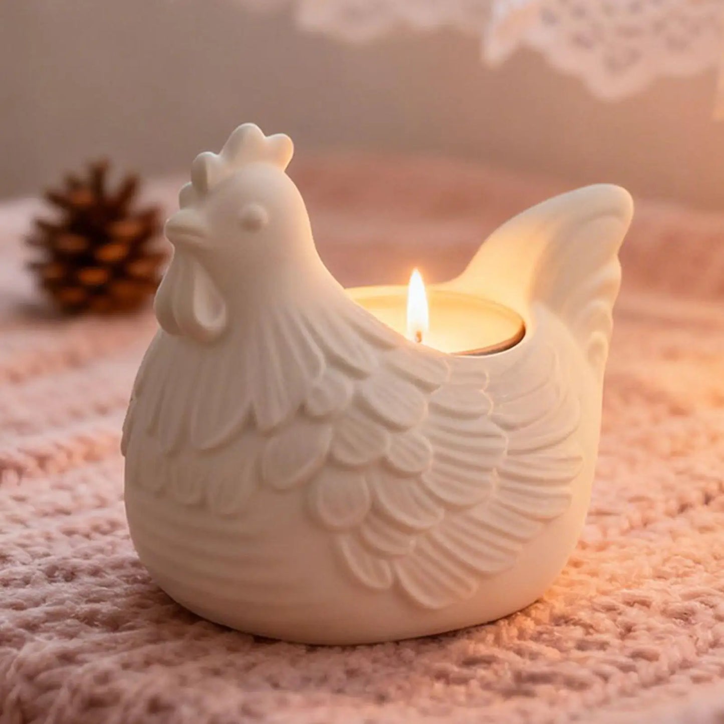3D Hen Silicone Mold – DIY Candle Holder, Resin & Plaster Craft