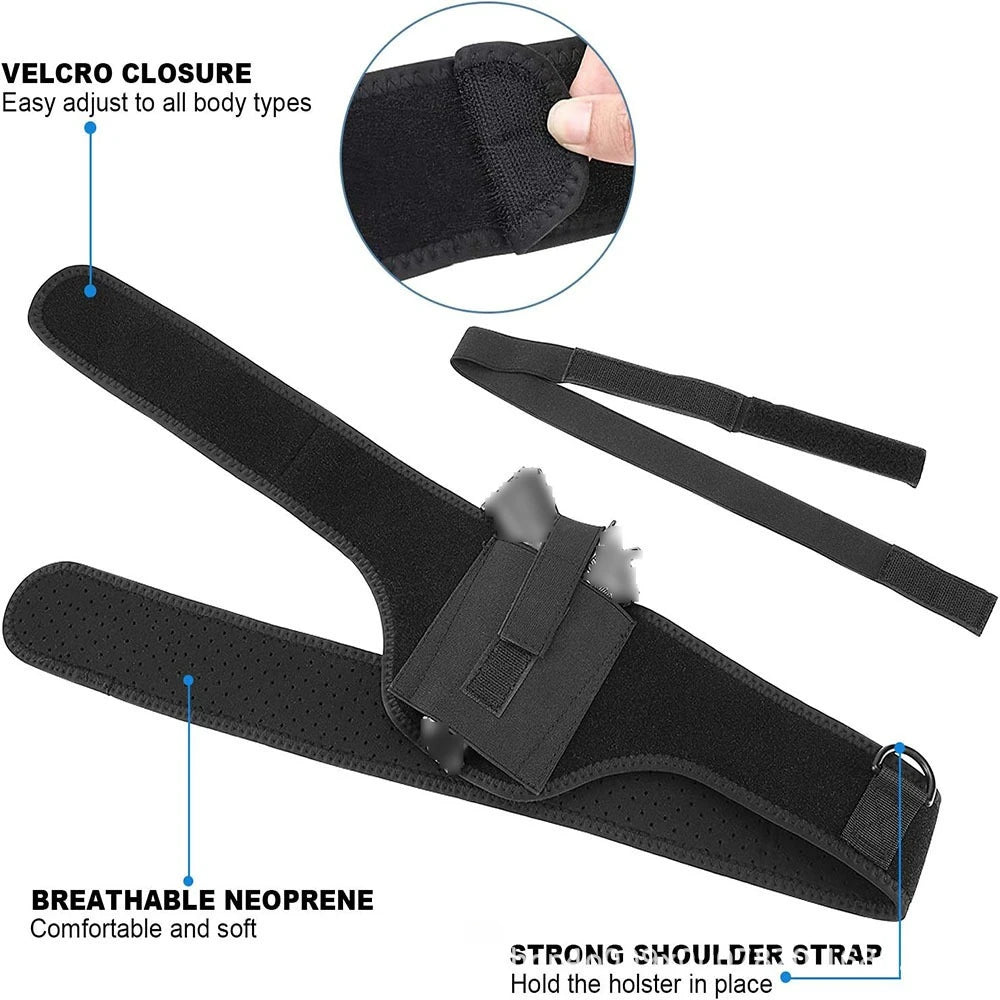 Neoprene Concealed Shoulder Holster | Tactical Underarm Gun Bag Shoulder Holster Peaceful Pleasures Health and Wellness