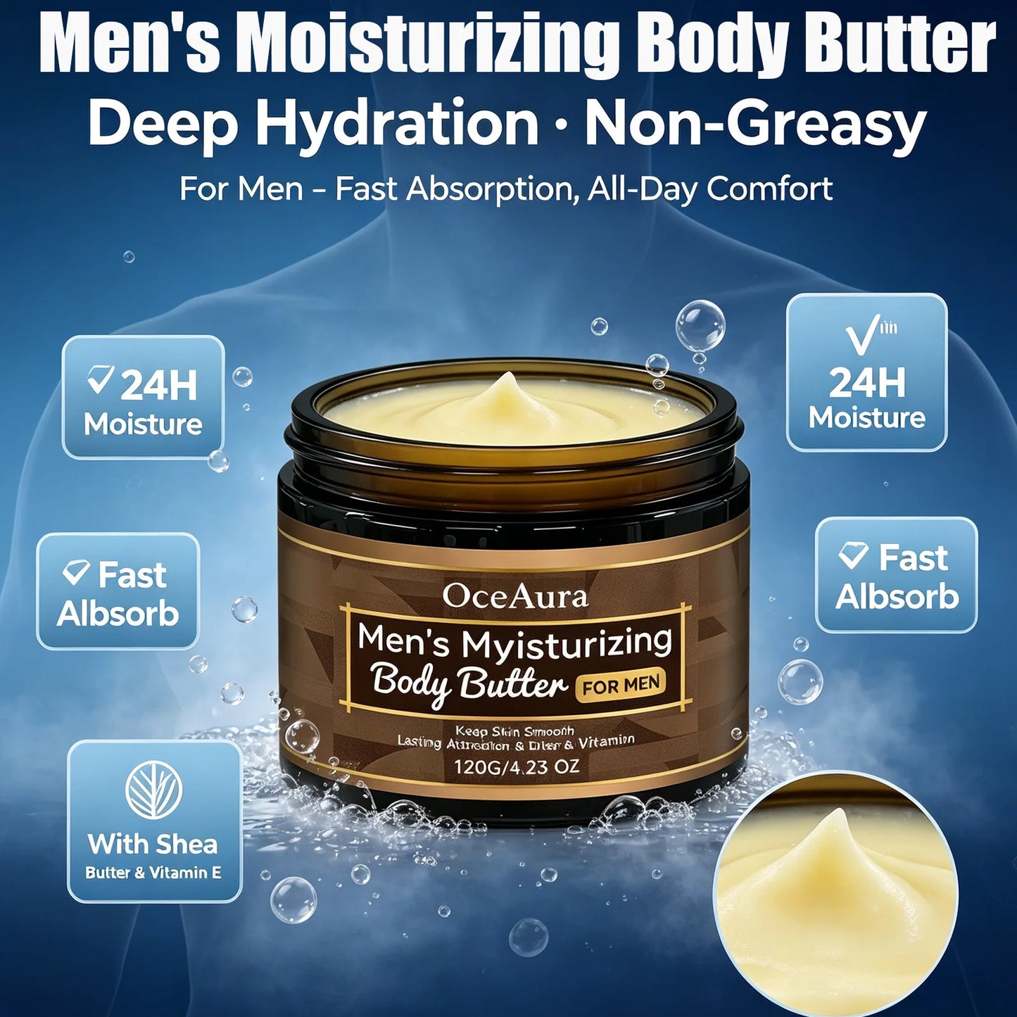 Men's Body Butter – Deep Hydrating Cream for Dry Skin