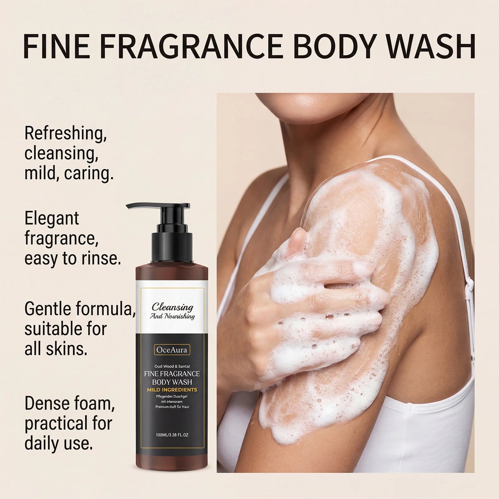 Refreshing Moisturizing Shower Gel Exfoliating Soothing Body Odor Remover Glowing Smoothing Rich Foam Daily Cleansing Body Wash Peaceful Pleasures Health and Wellness