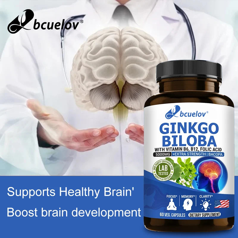 Advanced Nootropic Brain Booster Supplement Improves Memory,Enhances Focus,Boosts Nerve Energy & IQ Health Vitamins B12, B6 Peaceful Pleasures Health and Wellness
