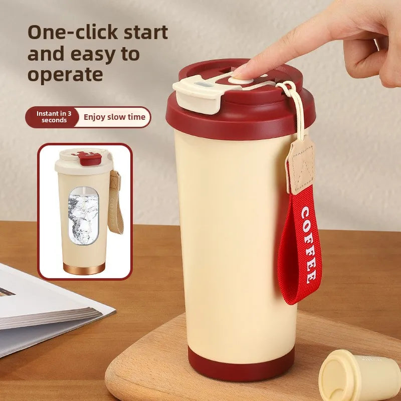 500ml Stainless Steel Coffee Milk Leak Proof Stir Cup Outdoor Office Business Portable Type-C Charge Automatic Self Stirring Mug Peaceful Pleasures Health and Wellness