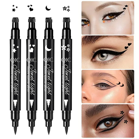 QIC Dual-Tip Stamp Eyeliner Pen – Heart, Moon & Star Stamp Eyeliner Pen Oasis Select