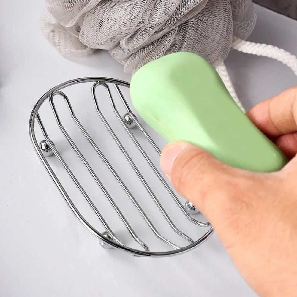 New Self Draining Stainless Steel Soap Rack Multifunctional Minimalist Style Draining Soap Dish Bathroom Storage Rack Home Decor Peaceful Pleasures Health and Wellness