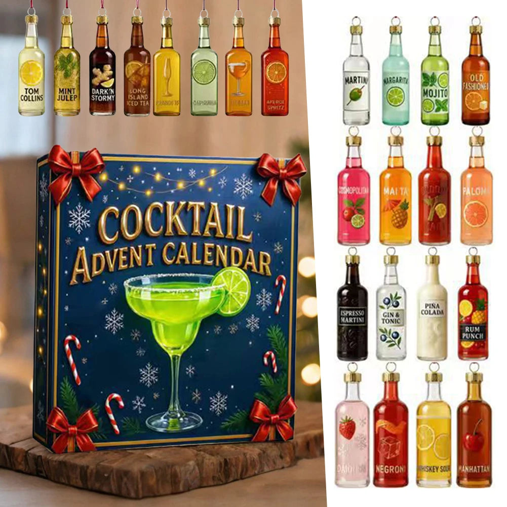 For Christmas Tree Cocktail Pendant Set Beer Whiskey Advents Calendar Of Premium Whiskey Beer Samples Present For Husband Dad Peaceful Pleasures Health and Wellness Cocktail Blind Box