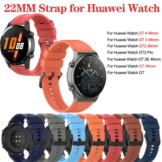 22mm Silicone Watch Band for Huawei GT, Samsung, Garmin & More