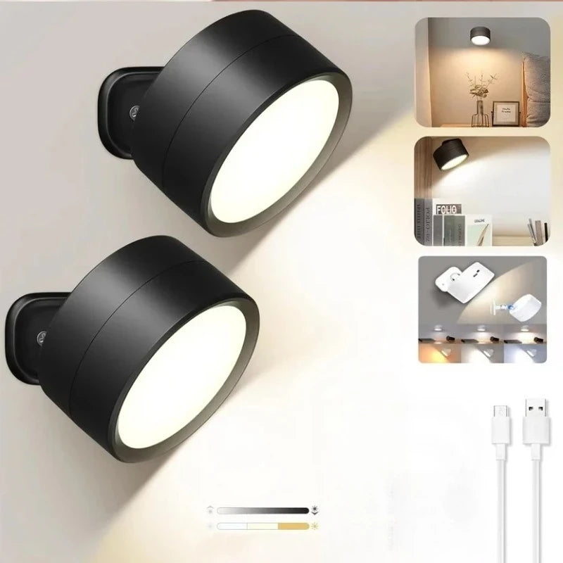 RTONTR Dimmable LED Wall Light | USB Rechargeable Remote