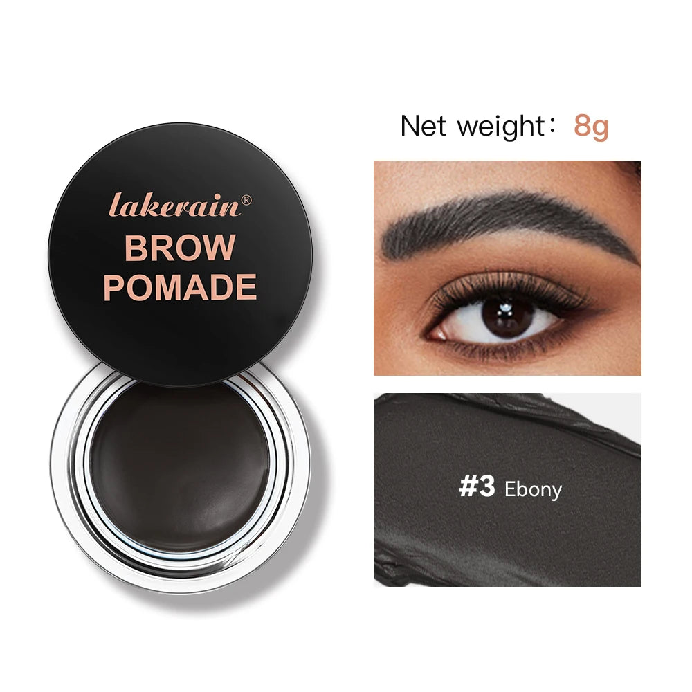Lakerain Brow Pomade Long-Lasting Waterproof Sweatproof Natural Brown Black Smooth Eyebrow Brow Tint Pencil Makeup Cosmetics Peaceful Pleasures Health and Wellness 3Ebony