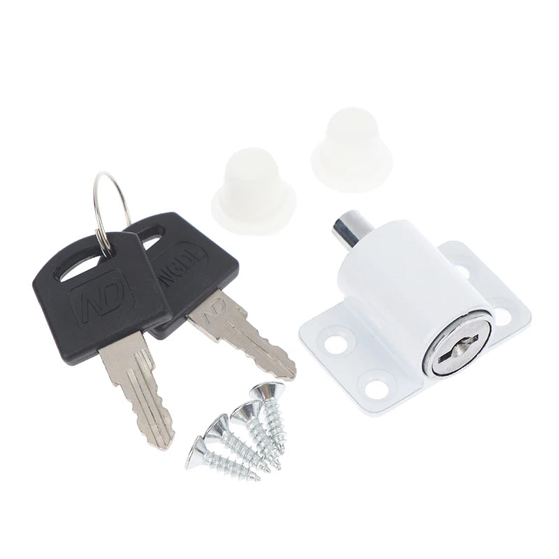Alloy 2 Keys Sliding Door Window Locks Baby Child Safety Protection Door Security Lock Catches Push-pull Window Limiter Peaceful Pleasures Health and Wellness White