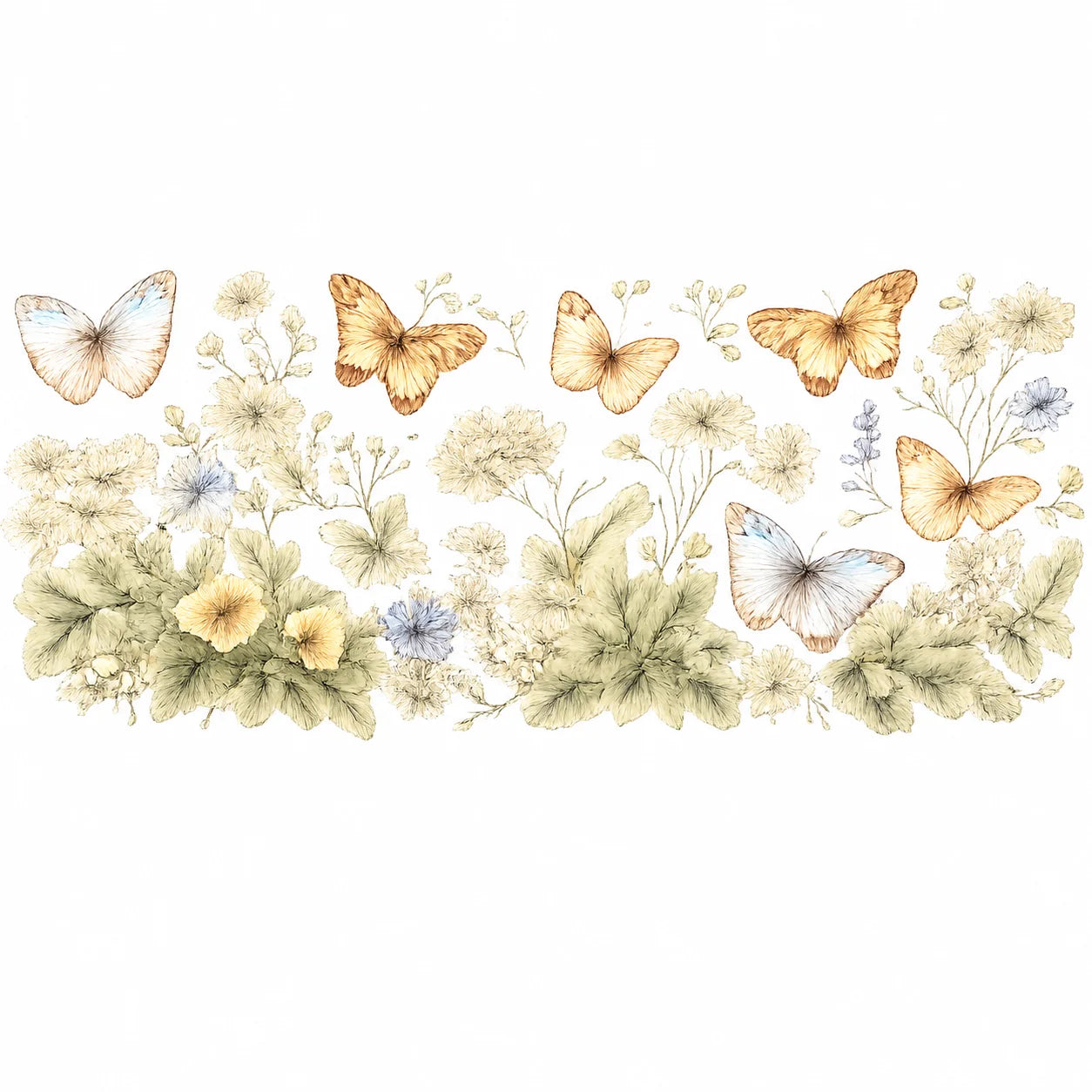 Watercolor Butterfly Floral UV DTF Transfer Sticker | Full Wrap