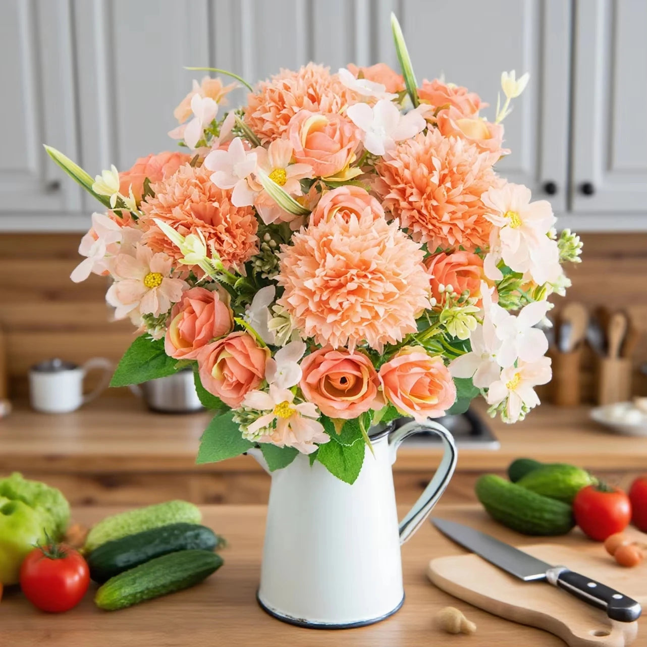 Artificial Silk Roses Wreath – Wedding, Home & Party Decor