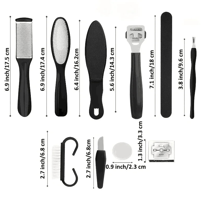 Double-Sided Stainless Steel Foot Callus Remover & Scrub Set