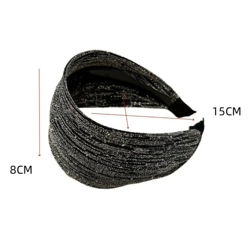 Sparkling Rhinestone Wide Headband – Moon Star Party Hairband
