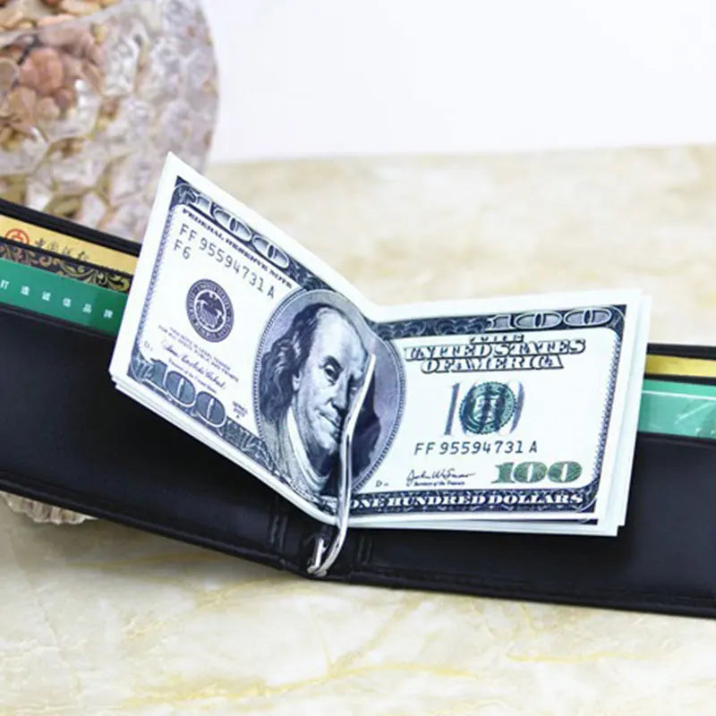 RFID Men's Slim Leather Bifold Money Clip Wallet | 10 Card Slots