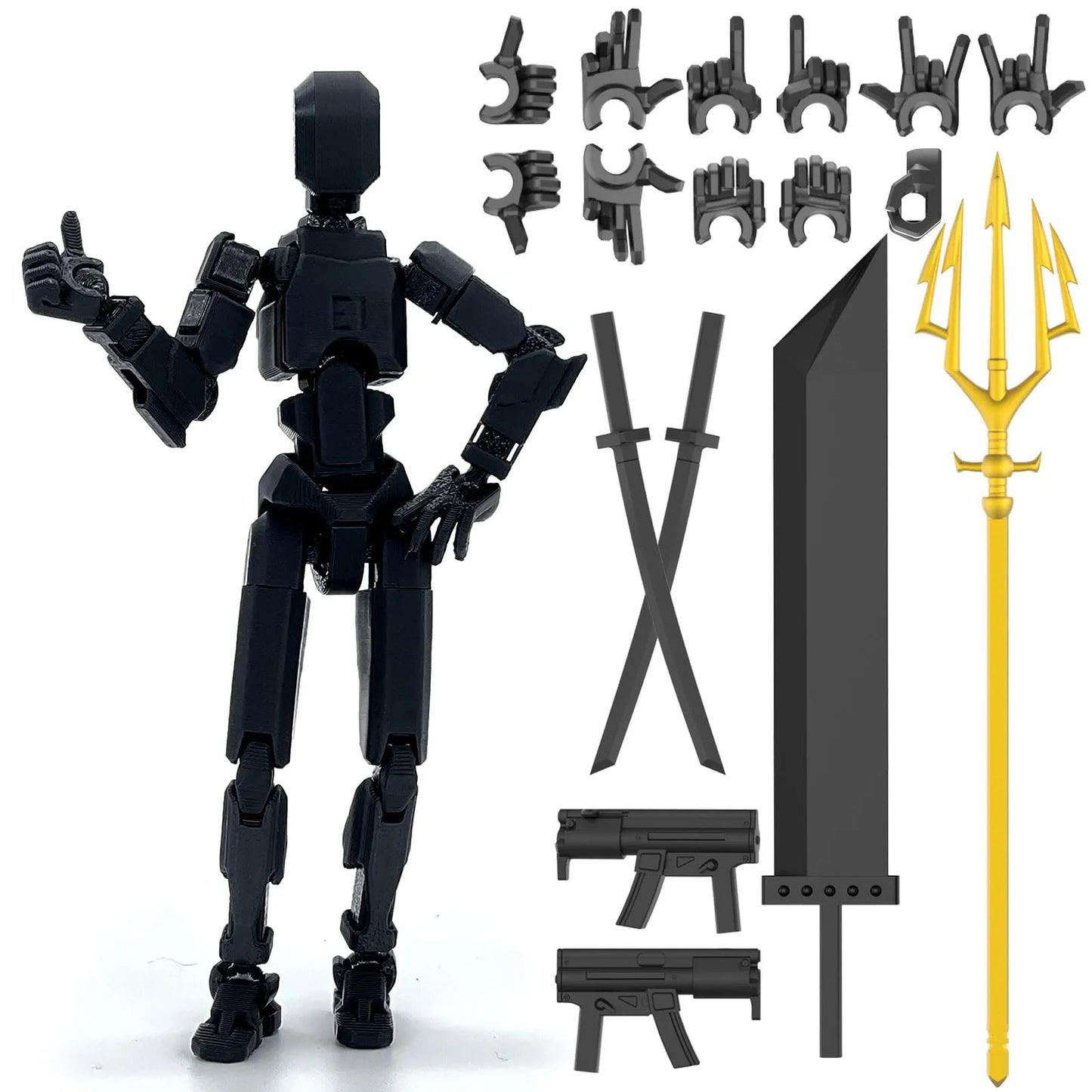 Lucky 13 3D Printed Posable Robot Action Figure | Collectible
