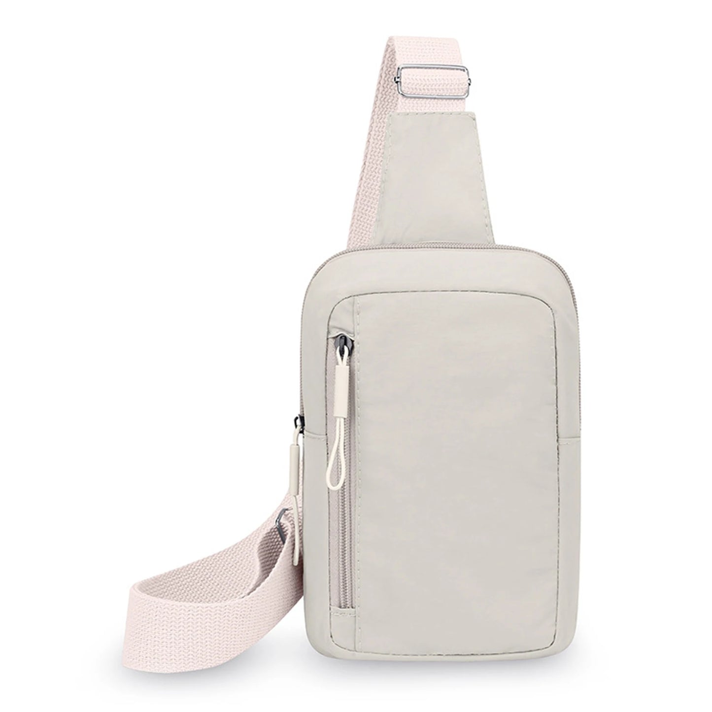 Women's Lightweight Crossbody Bag Water-Resistant Nylon Small Shoulder Bag for Outdoor Activities Travel Peaceful Pleasures Health and Wellness WHITE