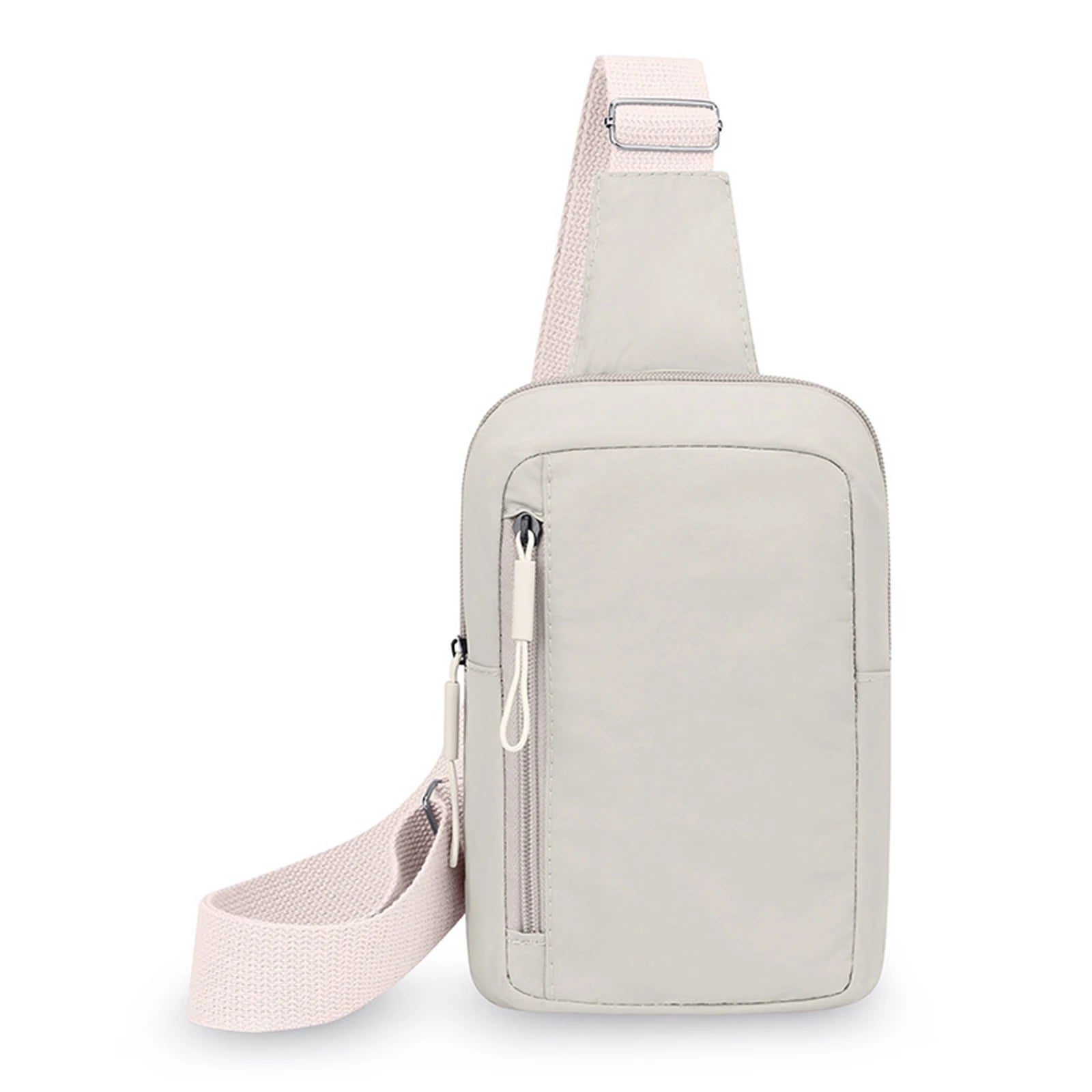 Women's Lightweight Crossbody Bag Water-Resistant Nylon Small Shoulder Bag for Outdoor Activities Travel Peaceful Pleasures Health and Wellness WHITE