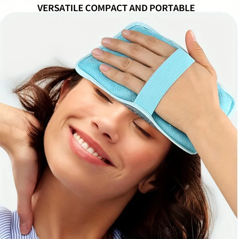 Hot & Cold Gel Compress Pack with Strap – Reusable Ice Pillow