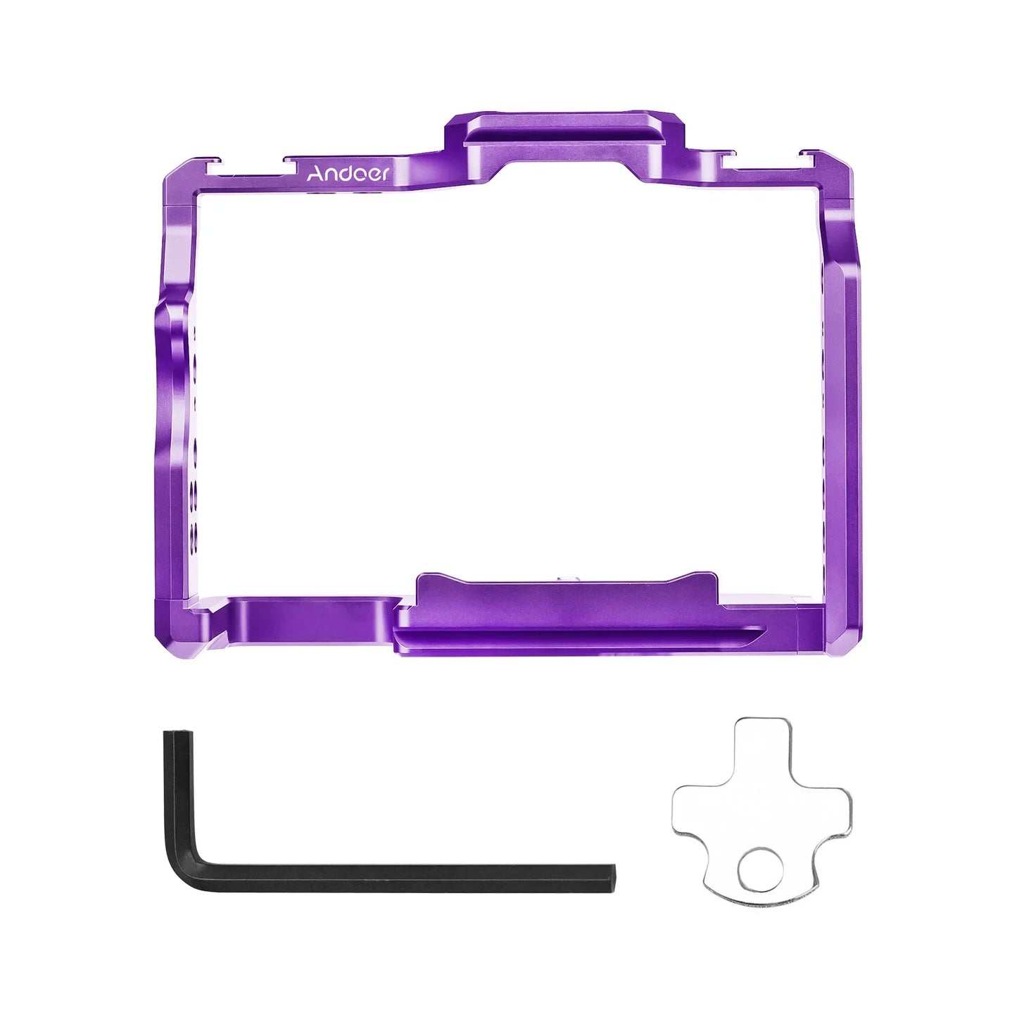 Andoer Camera Cage Aluminum Alloy Video Dual Cold Shoe Mounts