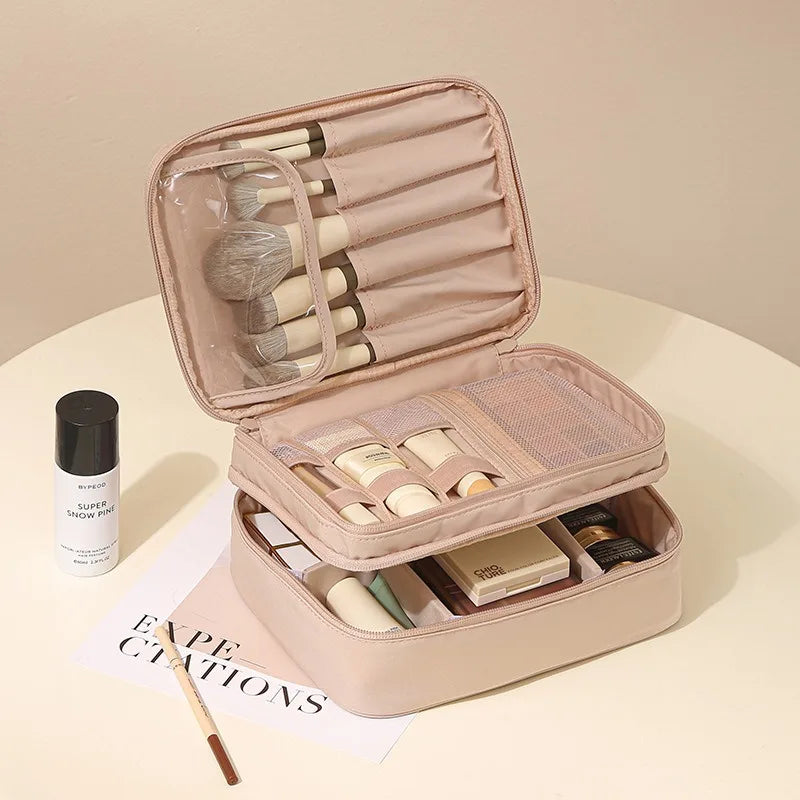 Professional Makeup Organizer Travel Bag | Multi-Compartment Case