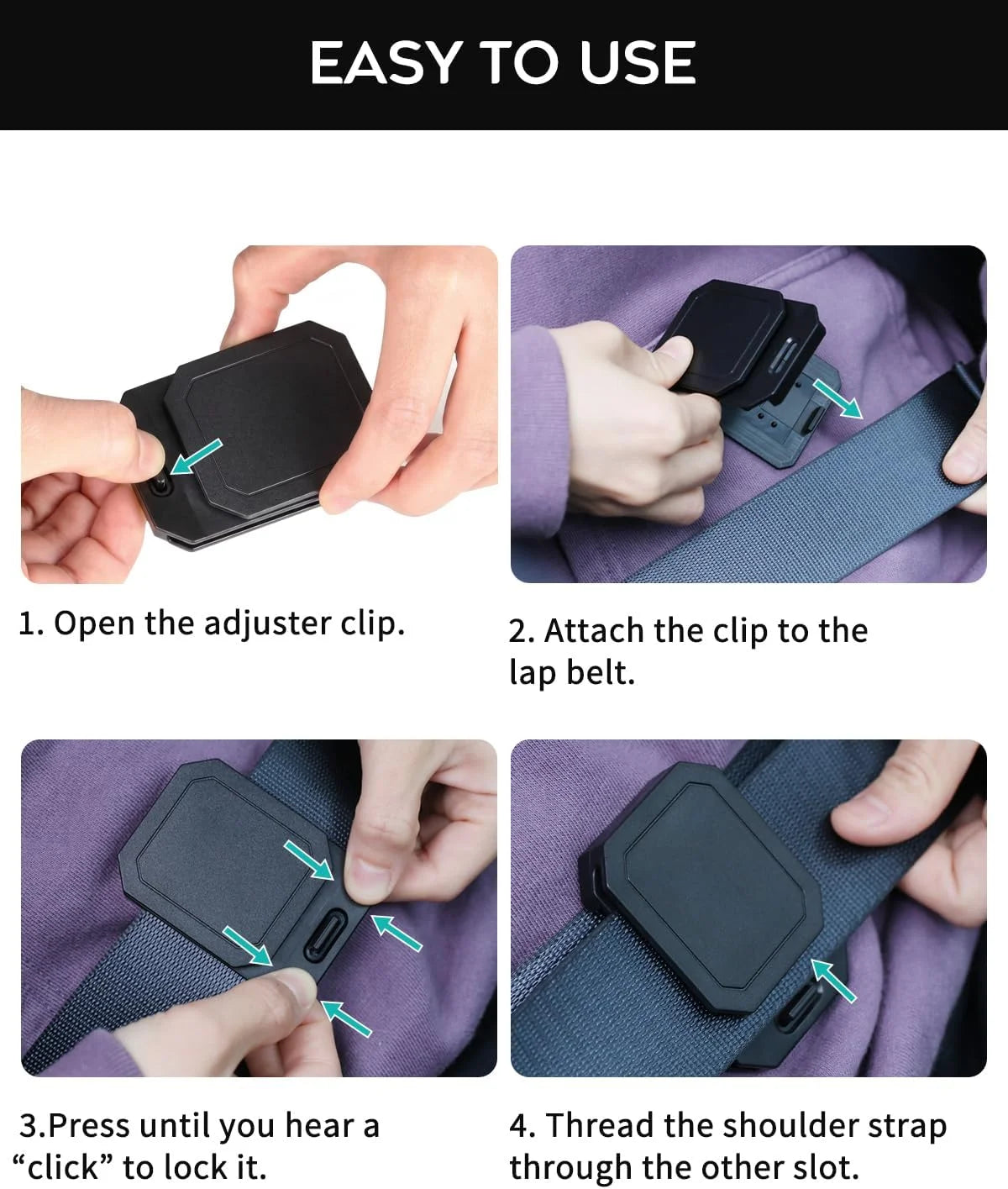 Seat Belt Clip Comfort Shoulder Neck Contact Clips Webbing Anti-slip