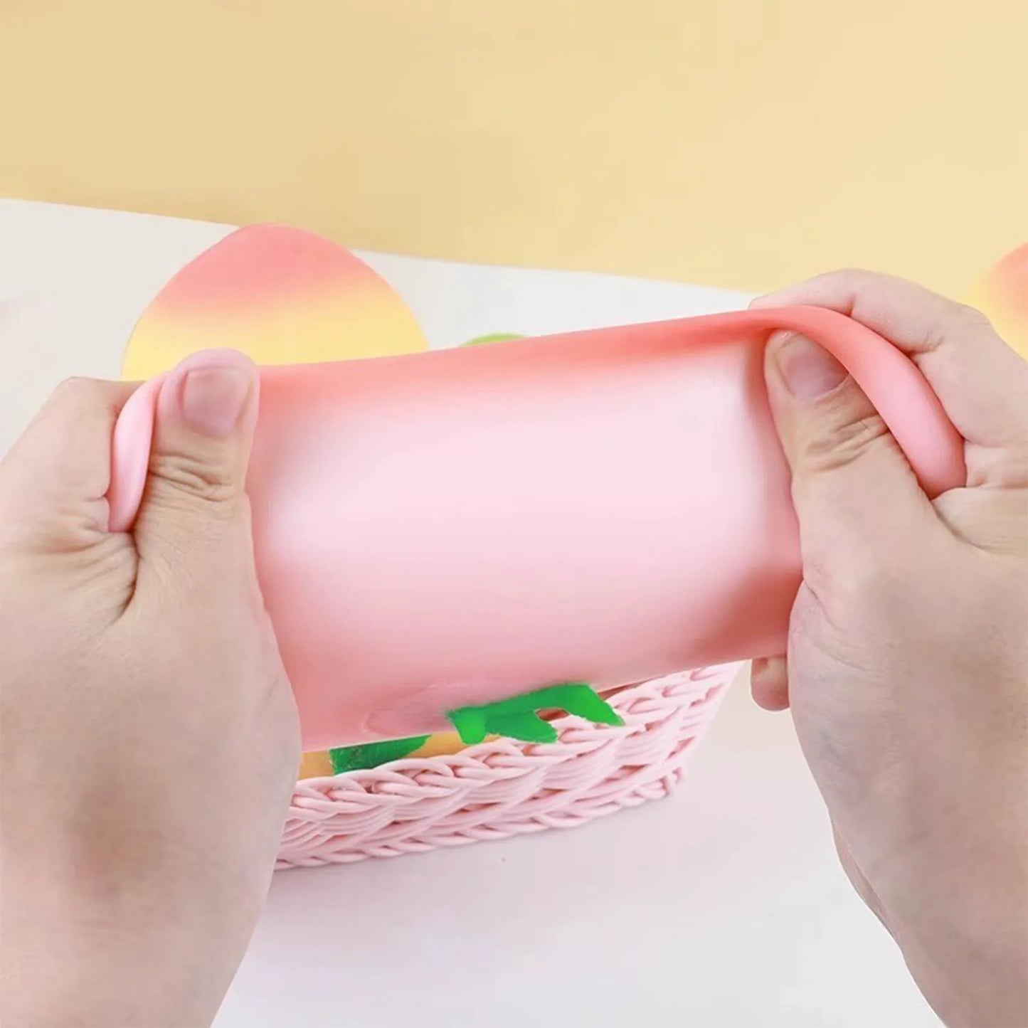 Kawaii Peach Squishy Fidget Toy – Slow Rising Squeeze Toy
