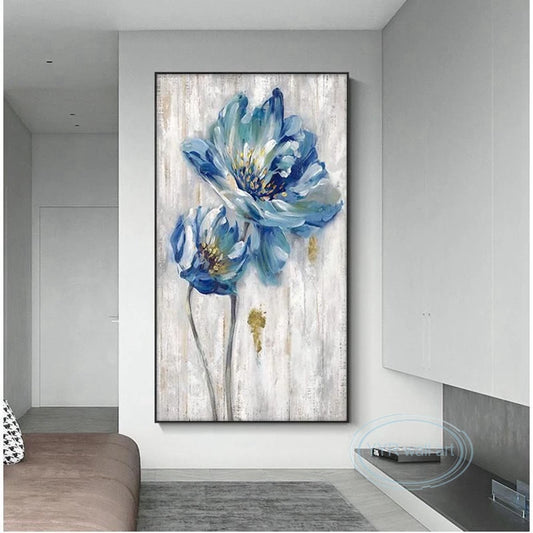 Pure Handmade Flower Oil Painting Wall Decoration Art Canvas Poster Frameless Acrylic Hanging Painting Living Room Bedroom Porch Peaceful Pleasures Health and Wellness
