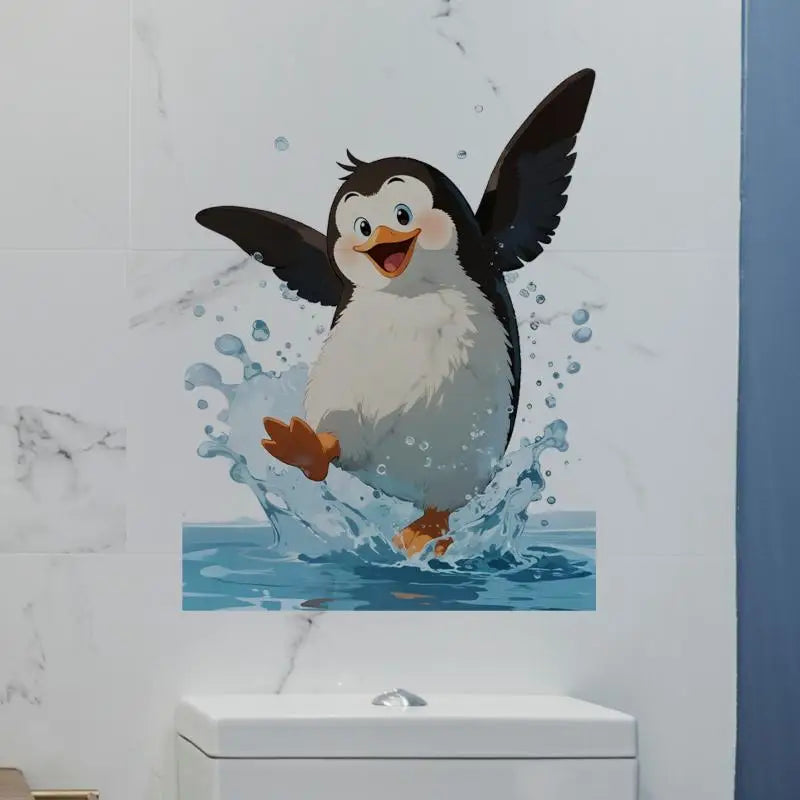 Cute Penguin Waterproof PVC Wall & Bathroom Decal Sticker