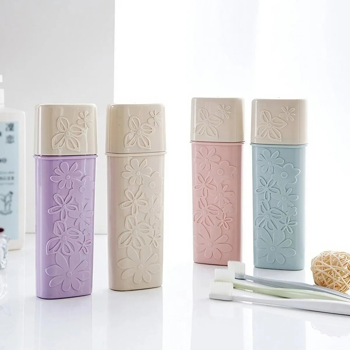 Portable Toothbrush Toothpaste Storage Box Holder Cup Wash Toothbrush Organizer Outdoor Travel Bathroom Products Supplier Peaceful Pleasures Health and Wellness