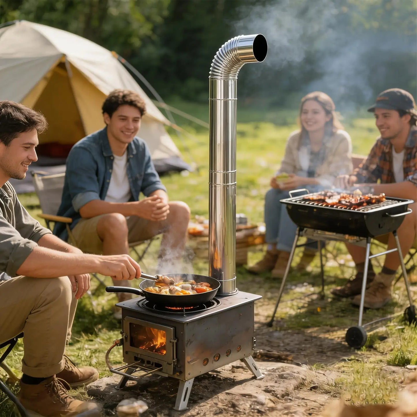 90 Degree Stove Pipe Elbow Stainless Steel Chimney Connector For Wood Stove Fireplace Heat Resistant Outdoor Camping & Garden Peaceful Pleasures Health and Wellness