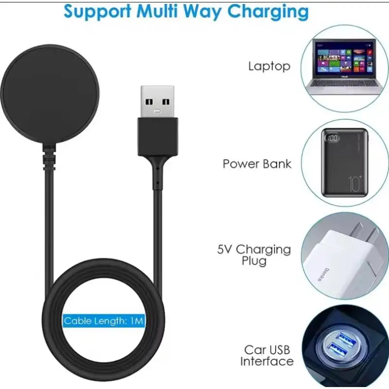 Portable Magnetic Watch Wireless Charger USB Cable Fast Charging Dock Station For Samsung Galaxy Watch 8 7 6 5pro 5 4 3 Active 2 Peaceful Pleasures Health and Wellness