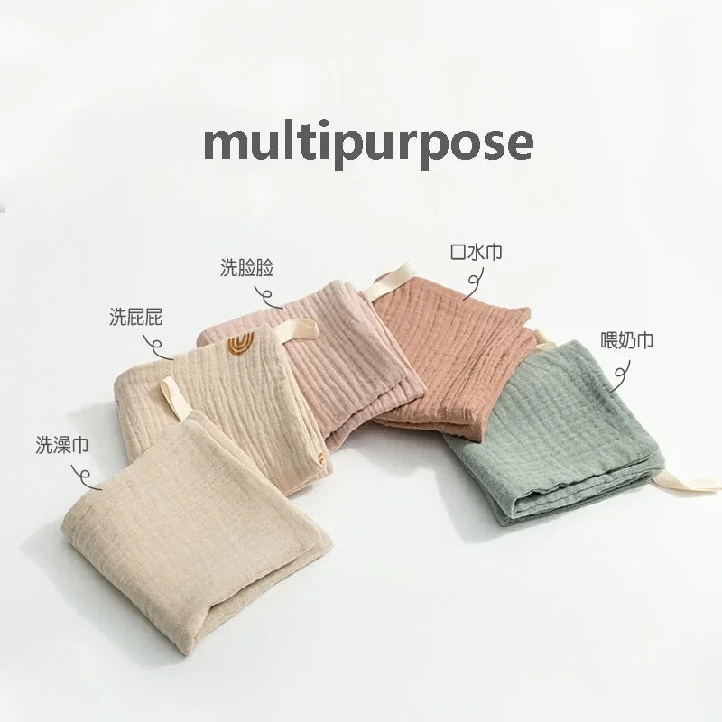 Soft Muslin Baby Washcloths 5-Pack | Cotton Newborn Towels