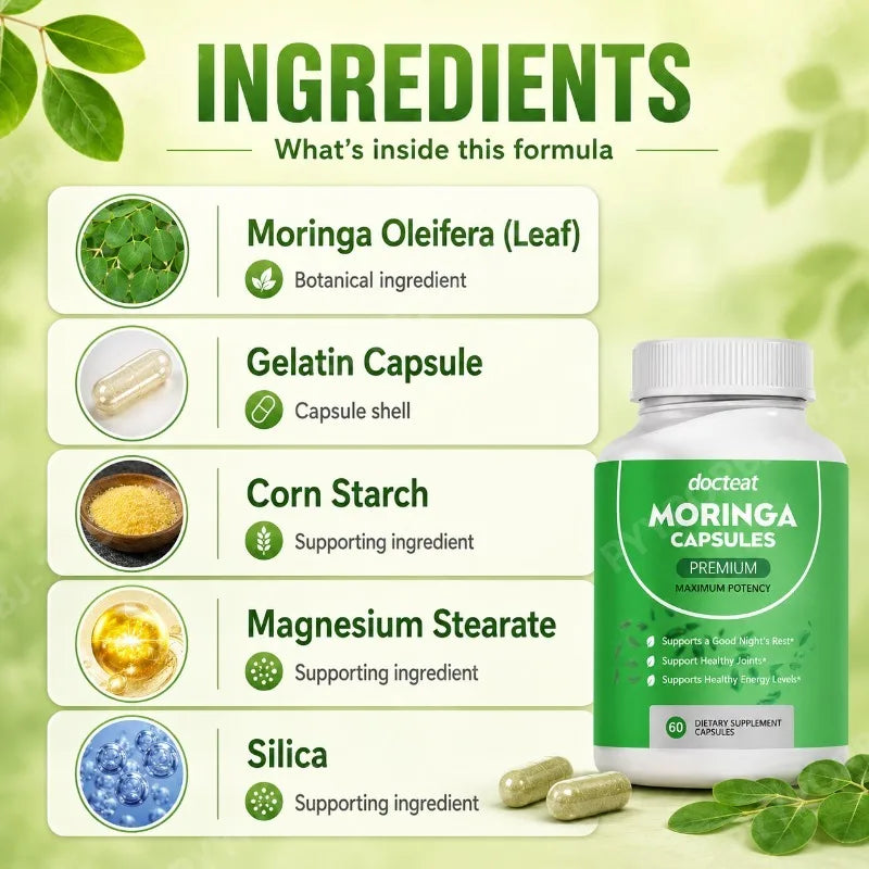 Moringa Capsules – Premium Daily Wellness Support | 60 Caps