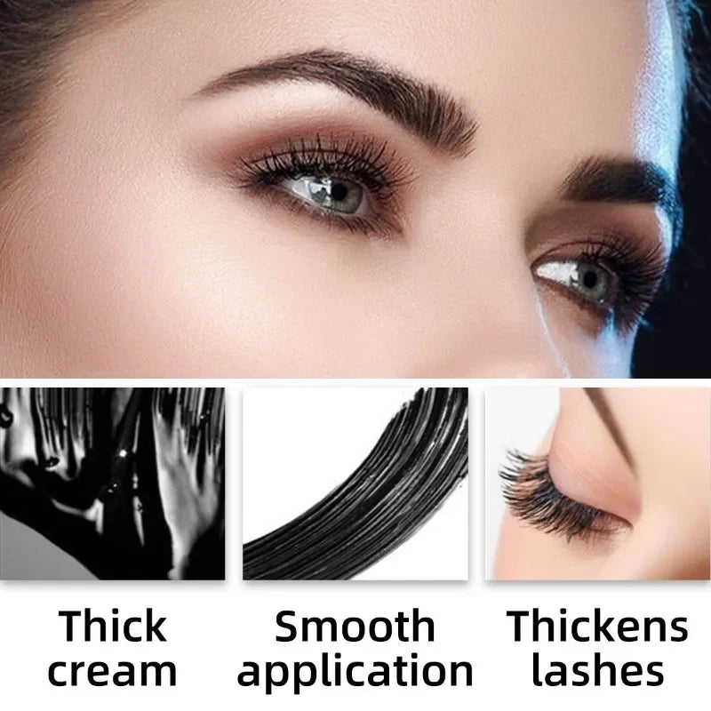 Black waterproof Mascara Lengthening Curling Black Lash Eyelash Extension Beauty Makeup Long-wearing Mascara Silk Fiber Mascara Peaceful Pleasures Health and Wellness
