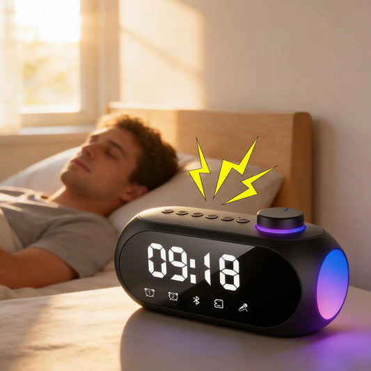 Smart Alarm Clock with Bluetooth Speaker & LED Night Light Bluetooth Alarm Clock Peaceful Pleasures Health and Wellness