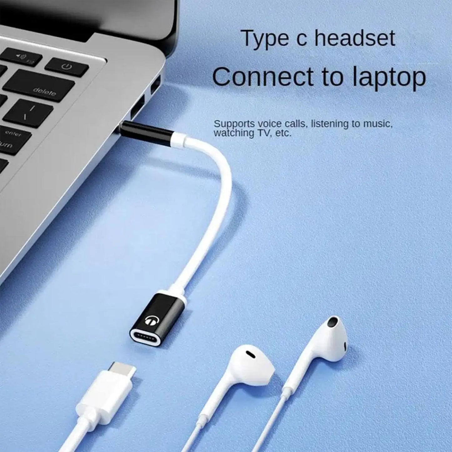 Type-C to 3.5mm Headphone Adapter USB C Female to Aux Male Car Stereo Cord for Calling Music in Car Phone Flat Earphone Converte Peaceful Pleasures Health and Wellness