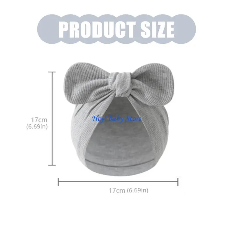 Newborn Bowknot Bonnet Hat | Soft Cotton Cap 0–3 Months