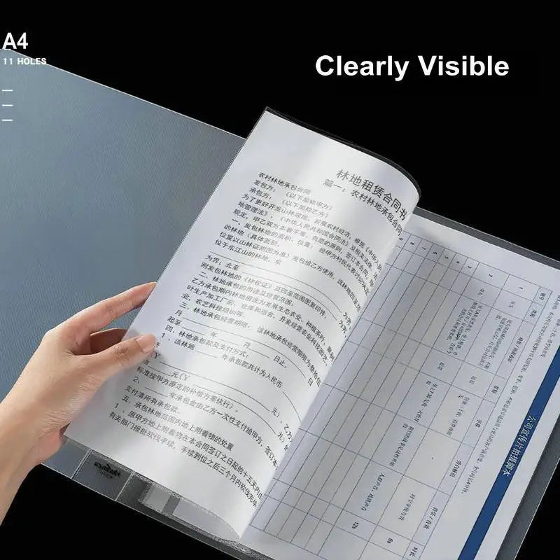 HD Transparent A4 Binder Sleeves 11-holes Sheet Protector Plastic