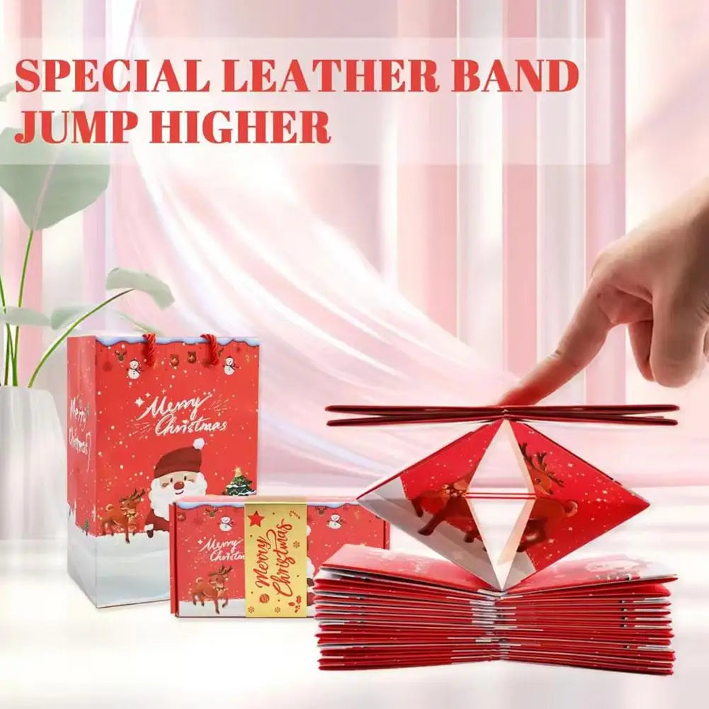 Christmas Popular Surprise Jumping Gift Box - Folding Bouncing Red Envelope Style Creative Present Box For Christmas Birthday Peaceful Pleasures Health and Wellness