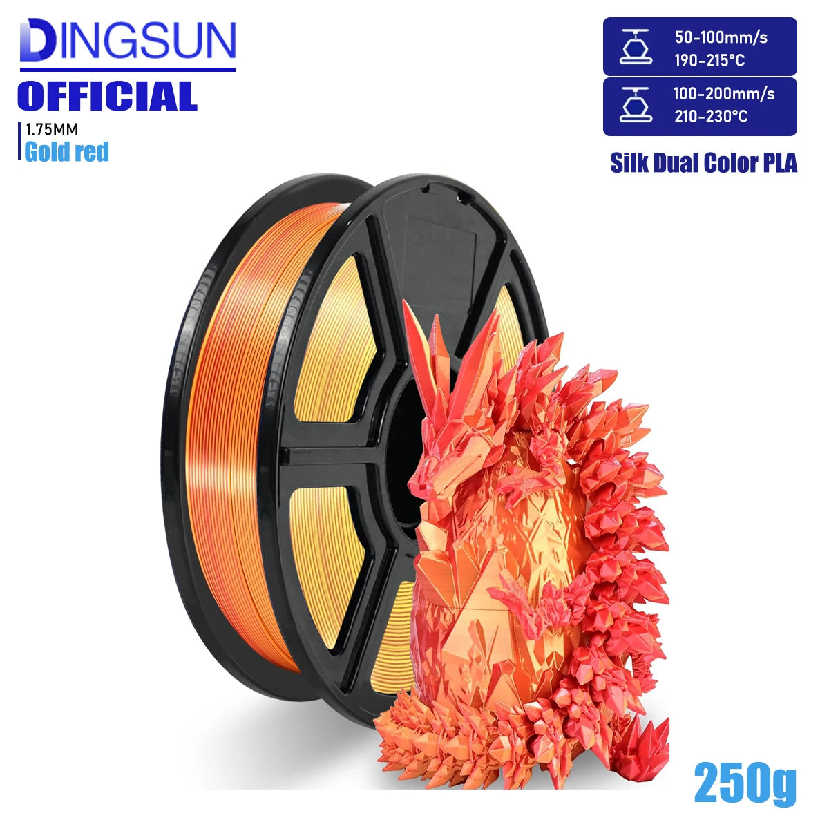 3D Maliang Dual Color Silk PLA Filament 1.75mm – 4-Pack