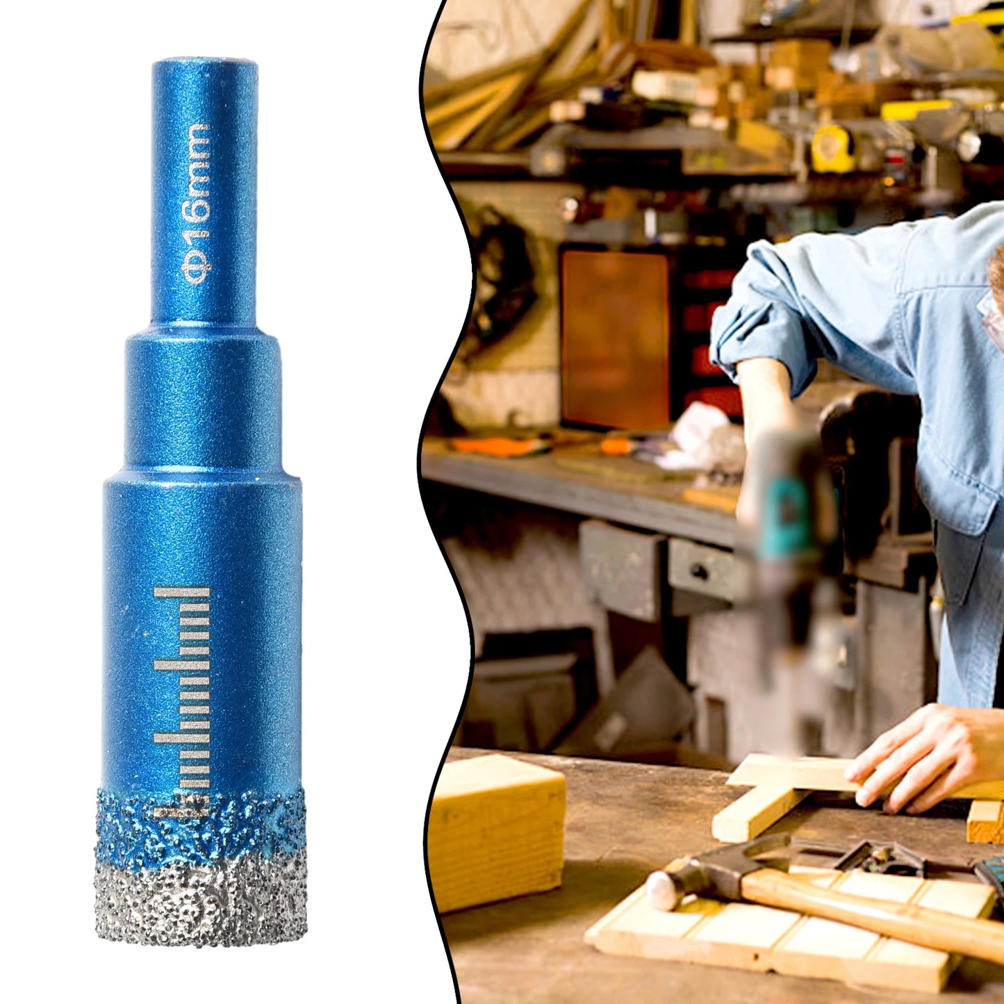 Coated Core Drill Bit Round Shank Glass Marble Granite Meal Drilling