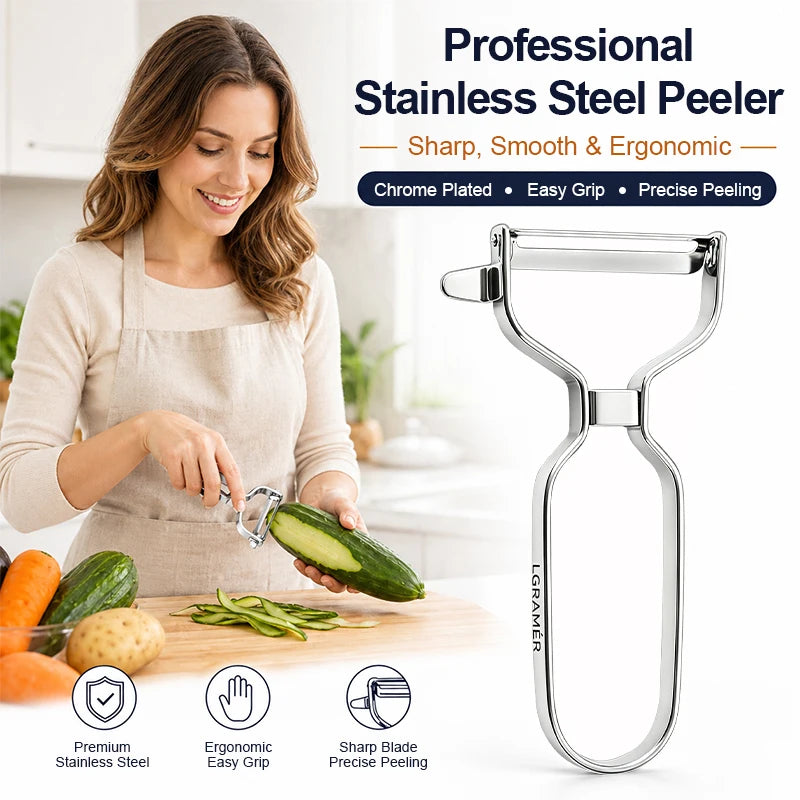Y-Shape Stainless Steel Peeler – 90° Swivel Blade Vegetable Peeler