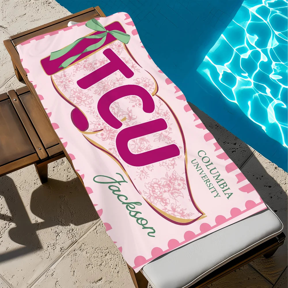 Personalized School Spirit Quick-Dry Beach Towel | 11 Sizes Quick-Dry Beach Towel Peaceful Pleasures Health and Wellness z1 STJ70x140CM