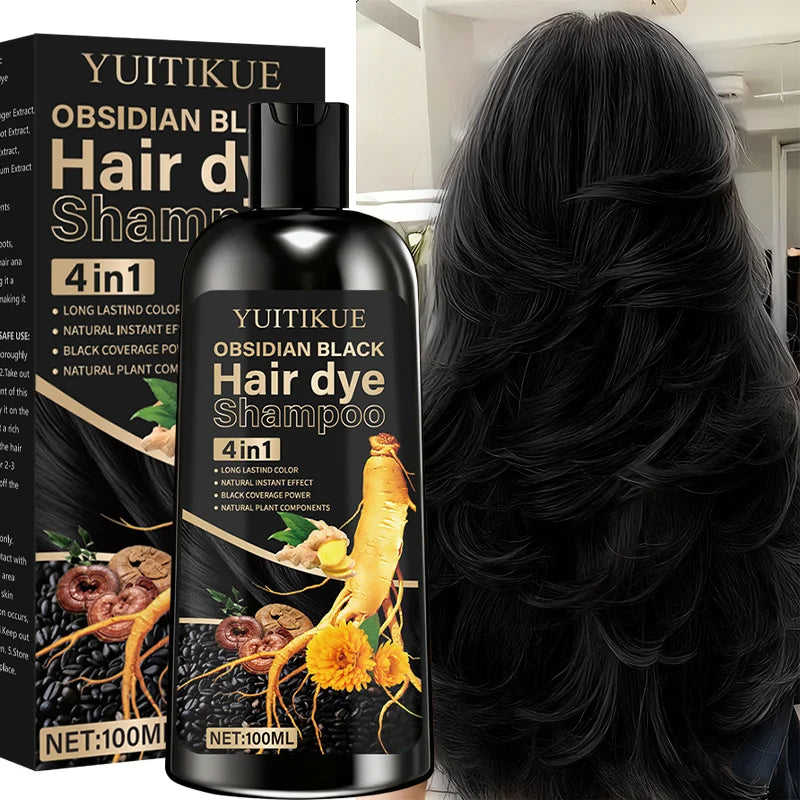 Natural Plant-Based Gray Hair Color Shampoo — Scalp-Friendly, Fast Coverage | 100ml Peaceful Pleasures Health and Wellness